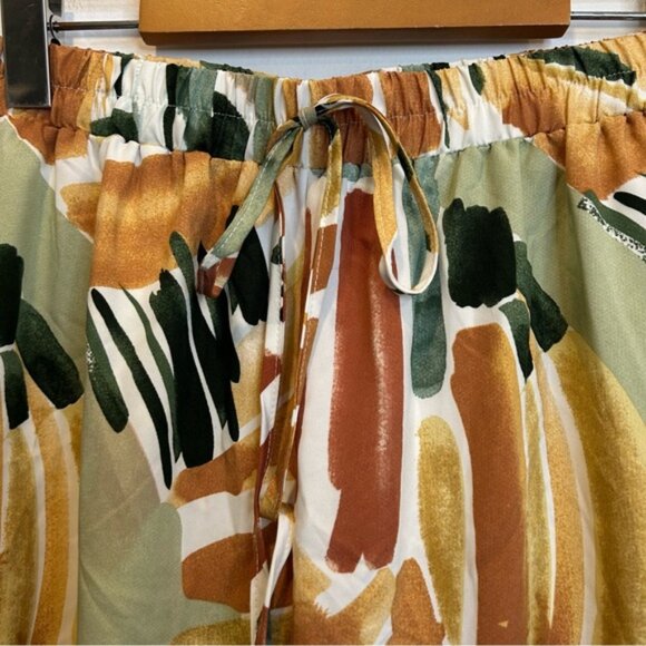 SHEIN Wide Leg Graphic Print Flowy Pants Multi-Colour - Picture 3 of 4